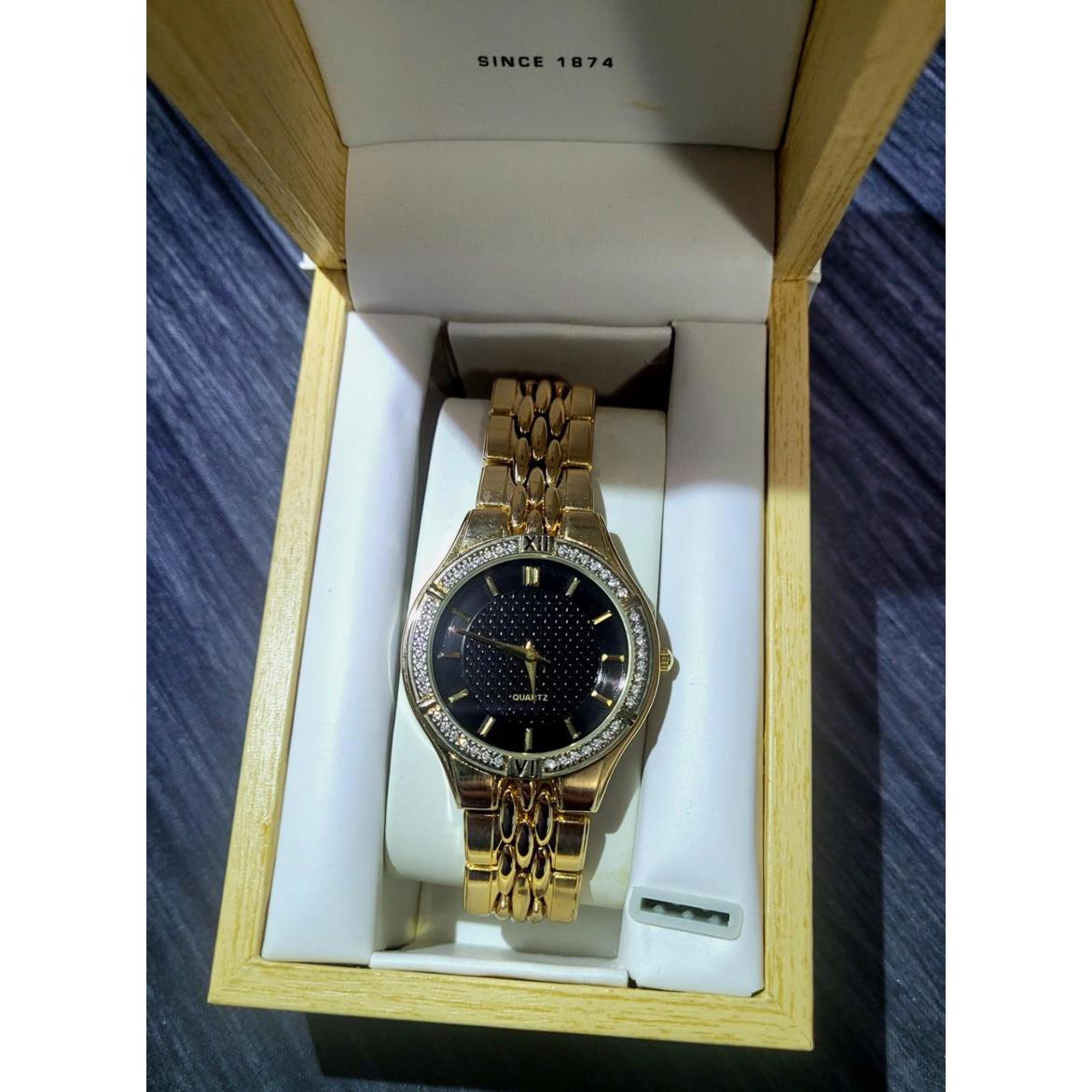 Vintage Gruen Embassy Diamond Bezel Mens Watch New In Box
